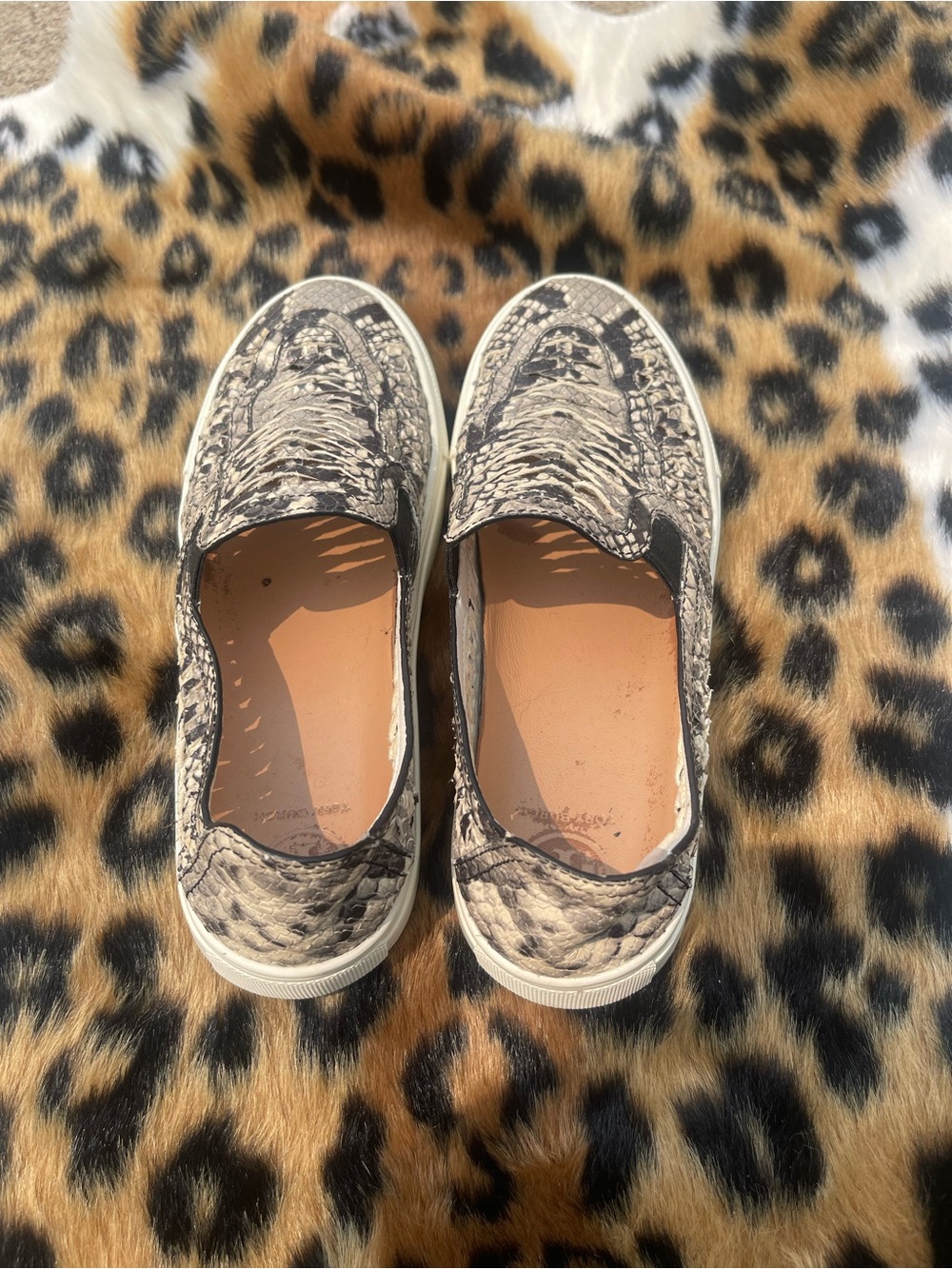 Tory Burch Black & White Snake-Print Slip-On Sneakers